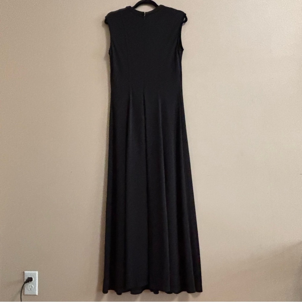 NOMIA NYC Designer Sz 12 Seamed Flared Maxi Dress in Black new without tag - Picture 4 of 16
